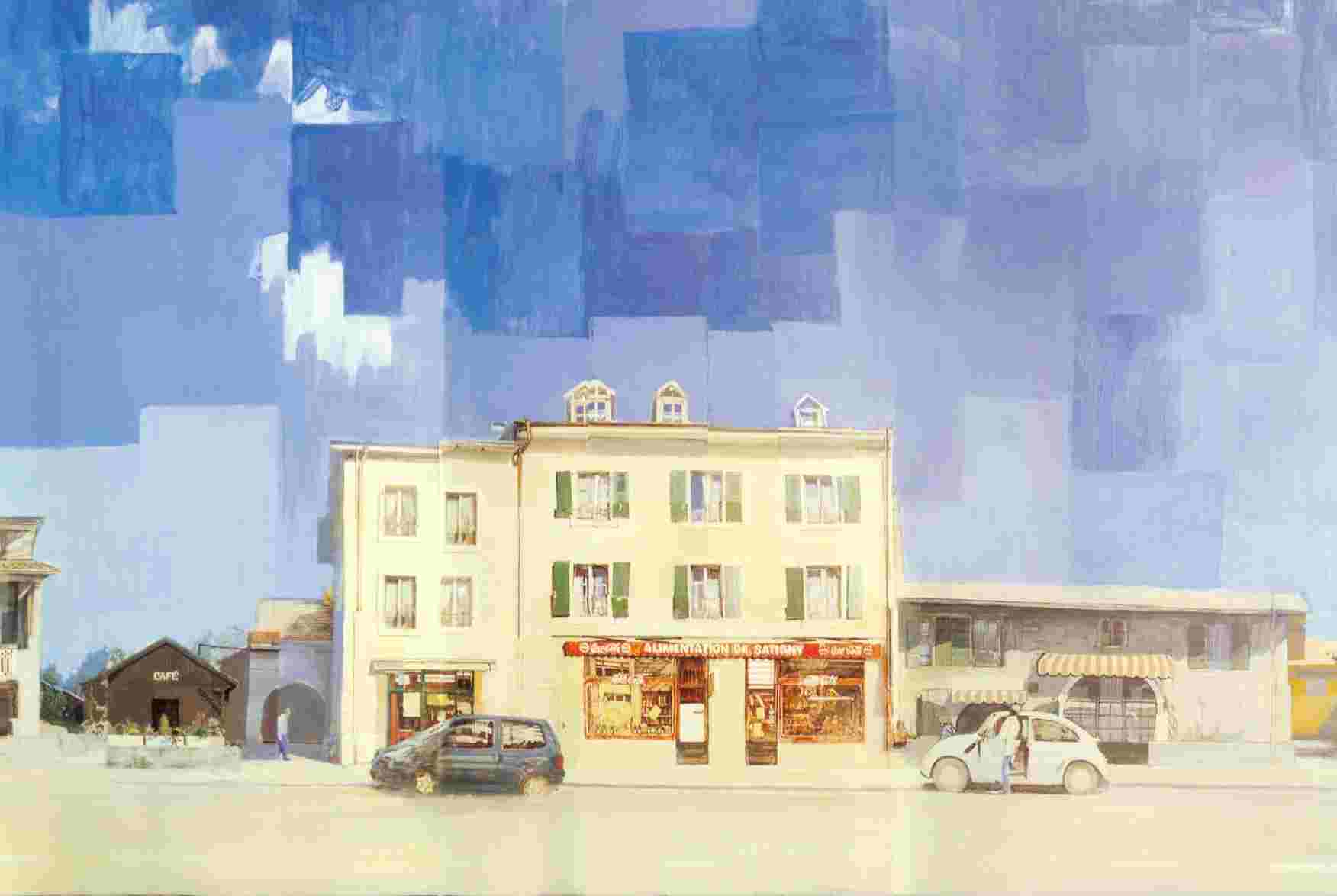 «Rue du Village», peint par Miroslav Marsalek
